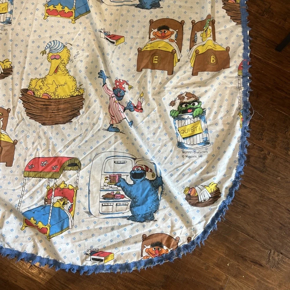 Vintage Sesame Street Muppets Flat Sheet 72x90
